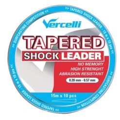 TETE DE LIGNE VERCELLI TAPERED SHOCK LEADER TRANSPARENT 15M X 5